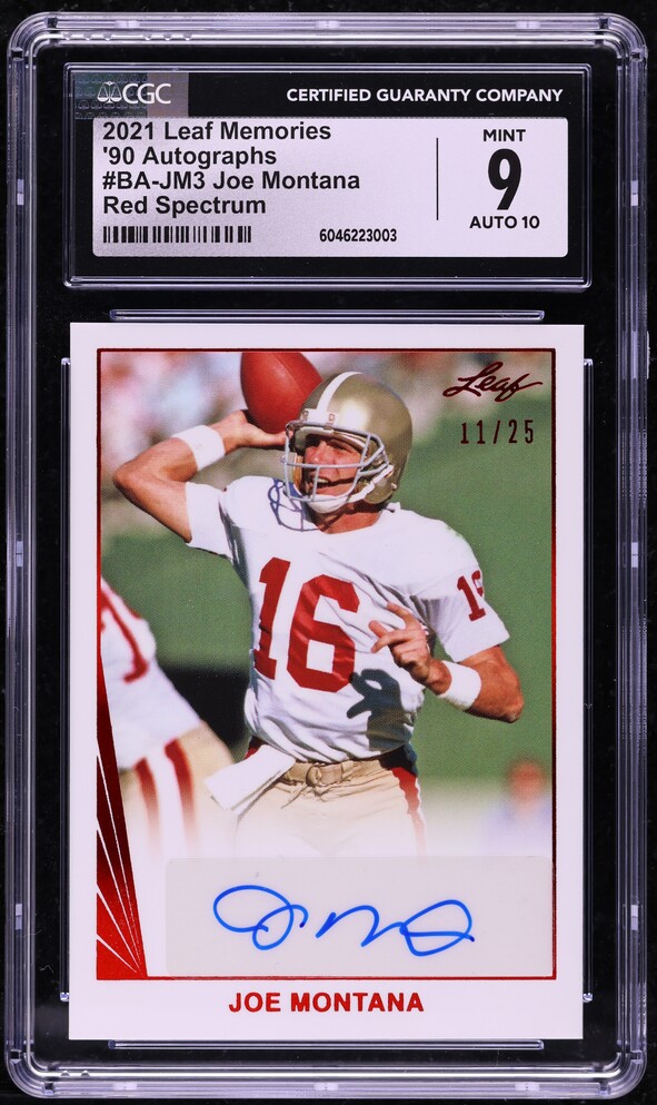 その他 Joe Montana Auto psa9 2021 Leaf Memories '90 Red Spectrum Joe Montana AUTO /25 #BA-JM3