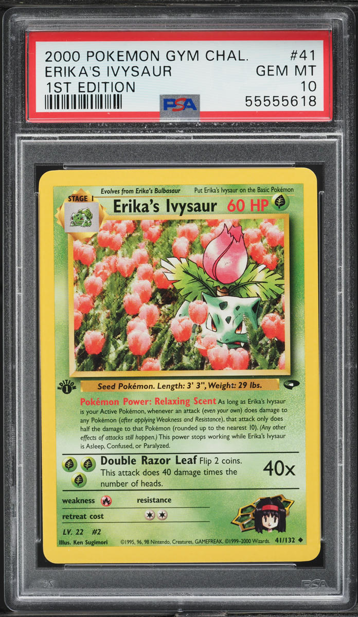 2000 Pokemon Gym Challenge 1st Edition Erika's Ivysaur #41 PSA 10 GEM MINT