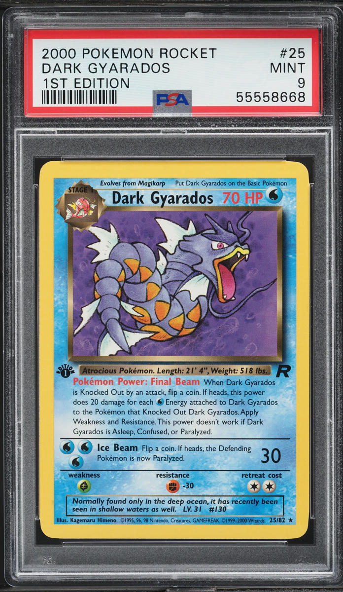 2000 Pokemon Team Rocket 1st Edition Dark Gyarados #25 PSA 9 MINT