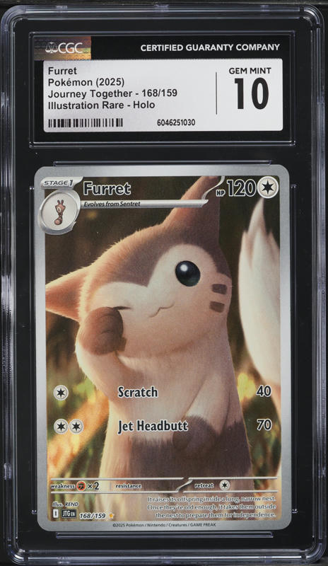 2025 Pokemon Scarlet & Violet Journey Together IR Furret #168 CGC 10 GEM MINT