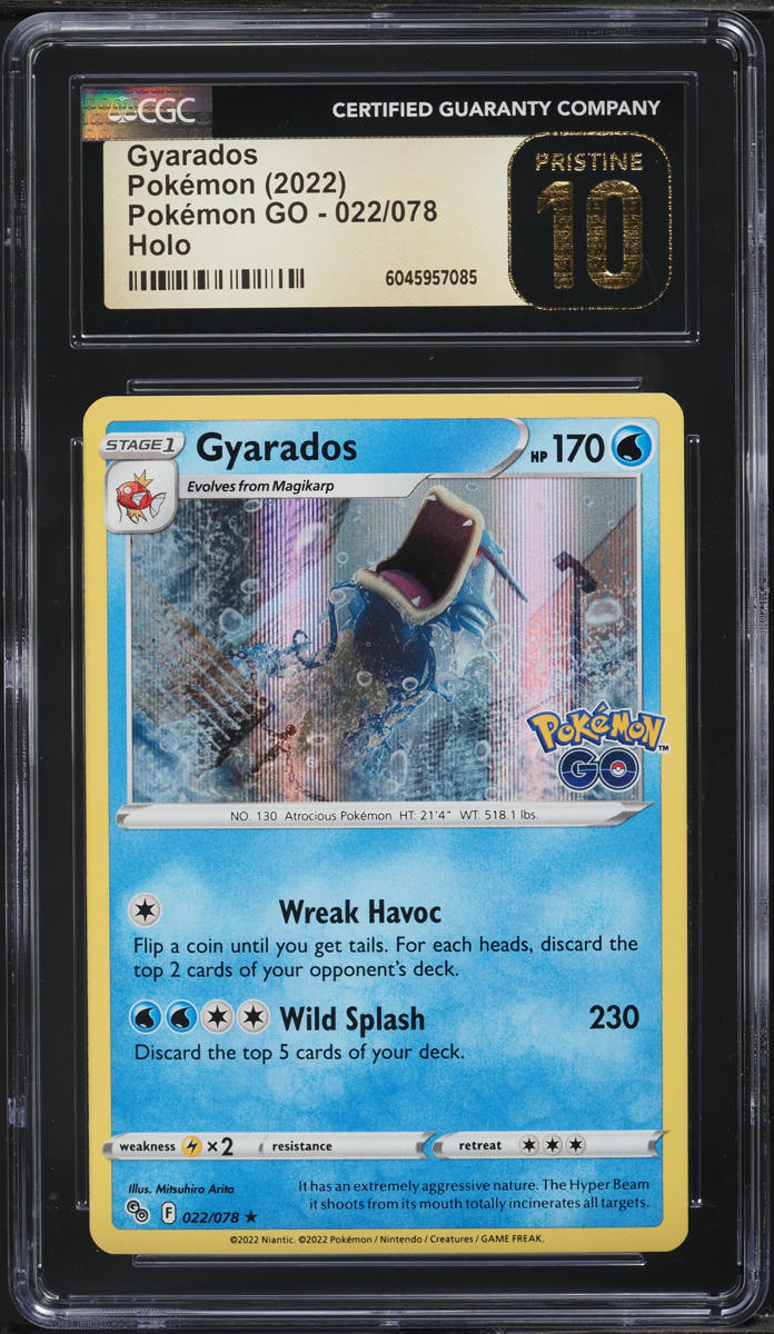 2022 Pokemon Sword & Shield Pokemon GO Holo Gyarados #22 CGC 10 PRISTINE on Fanatics Collect 2022 Pokemon Sword & Shield Pokemon GO Holo Gyarados #22 CGC 10 PRISTINE on Fanatics Collect