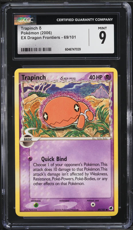 2006 Pokemon EX Dragon Frontiers Trapinch #69 CGC 9 MINT