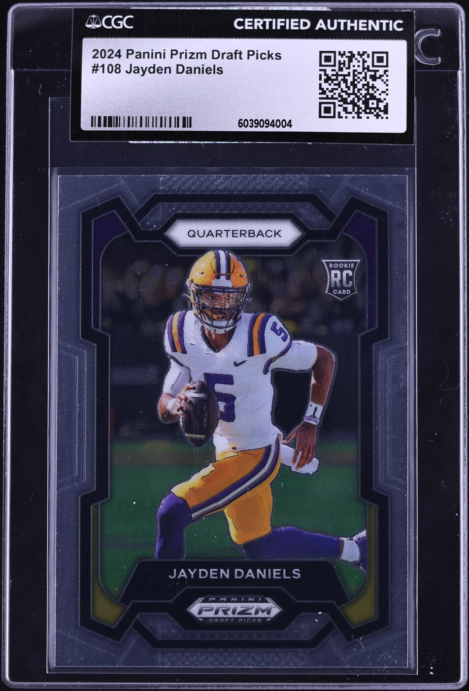 2024 Panini Prizm Draft Picks Jayden Daniels ROOKIE #108 CGC AUTH