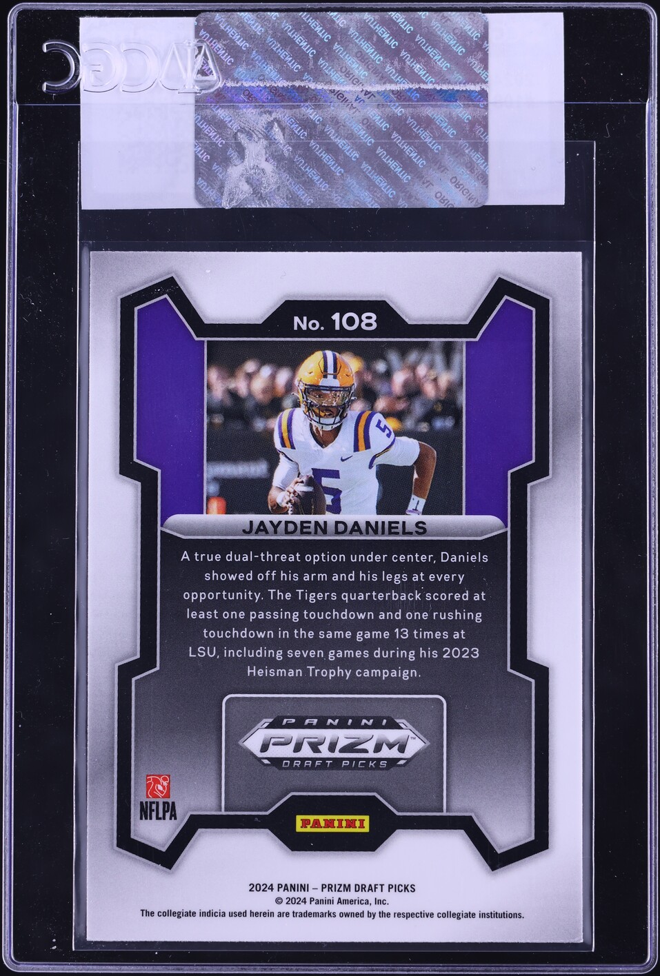 2024 Panini Prizm Draft Picks Jayden Daniels ROOKIE #108 CGC AUTH