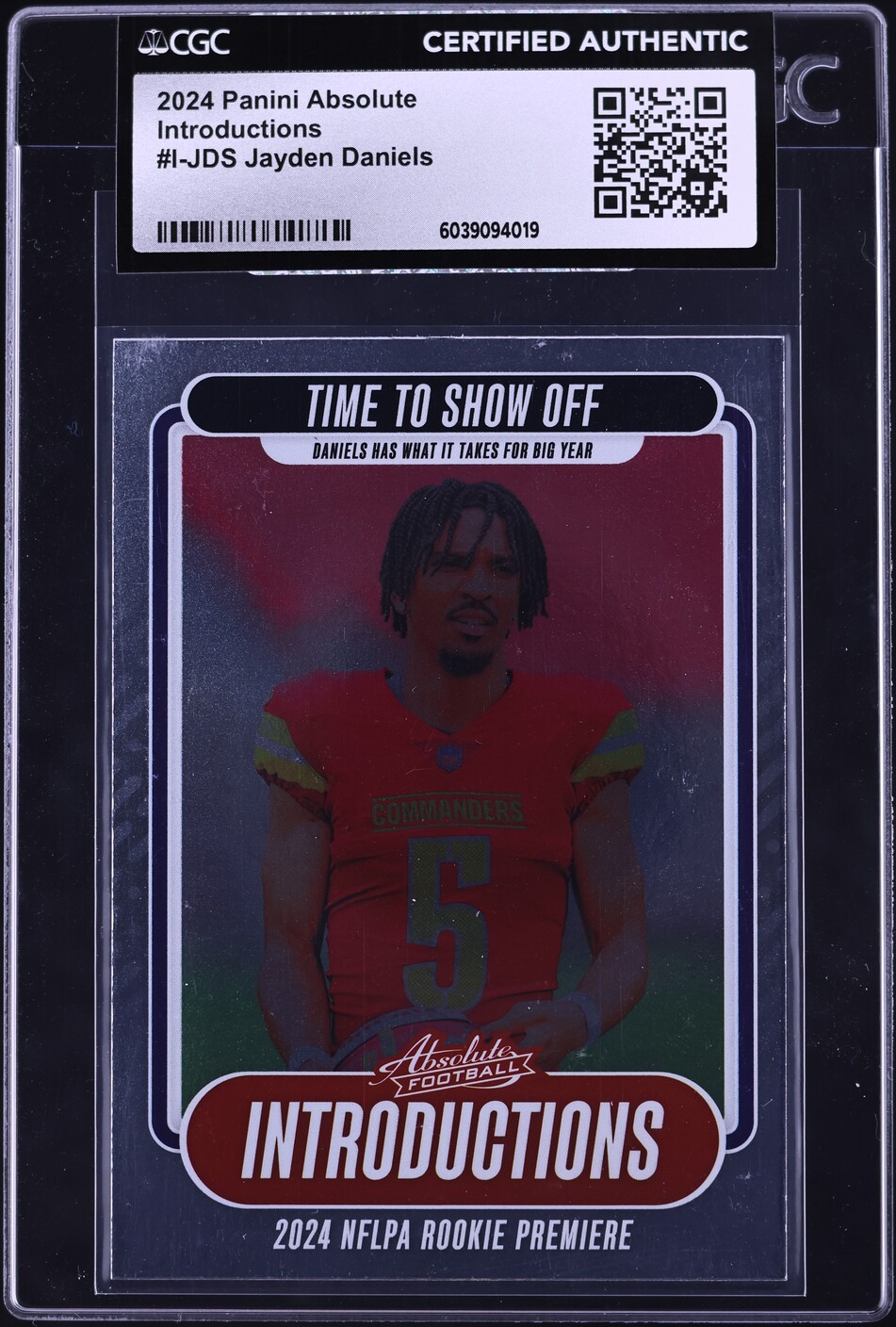 2024 Absolute Introductions Jayden Daniels ROOKIE #I-JDS CGC AUTH