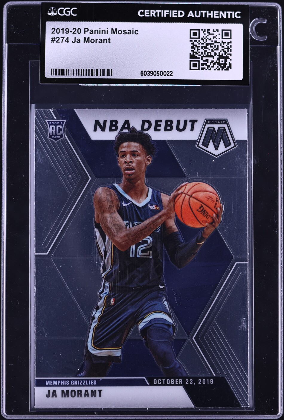 2019 Panini Mosaic Ja Morant ROOKIE #274 CGC AUTH