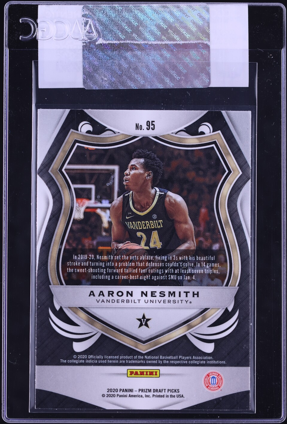 2020 Panini Prizm Draft Picks Aaron Nesmith ROOKIE #95 CGC AUTH
