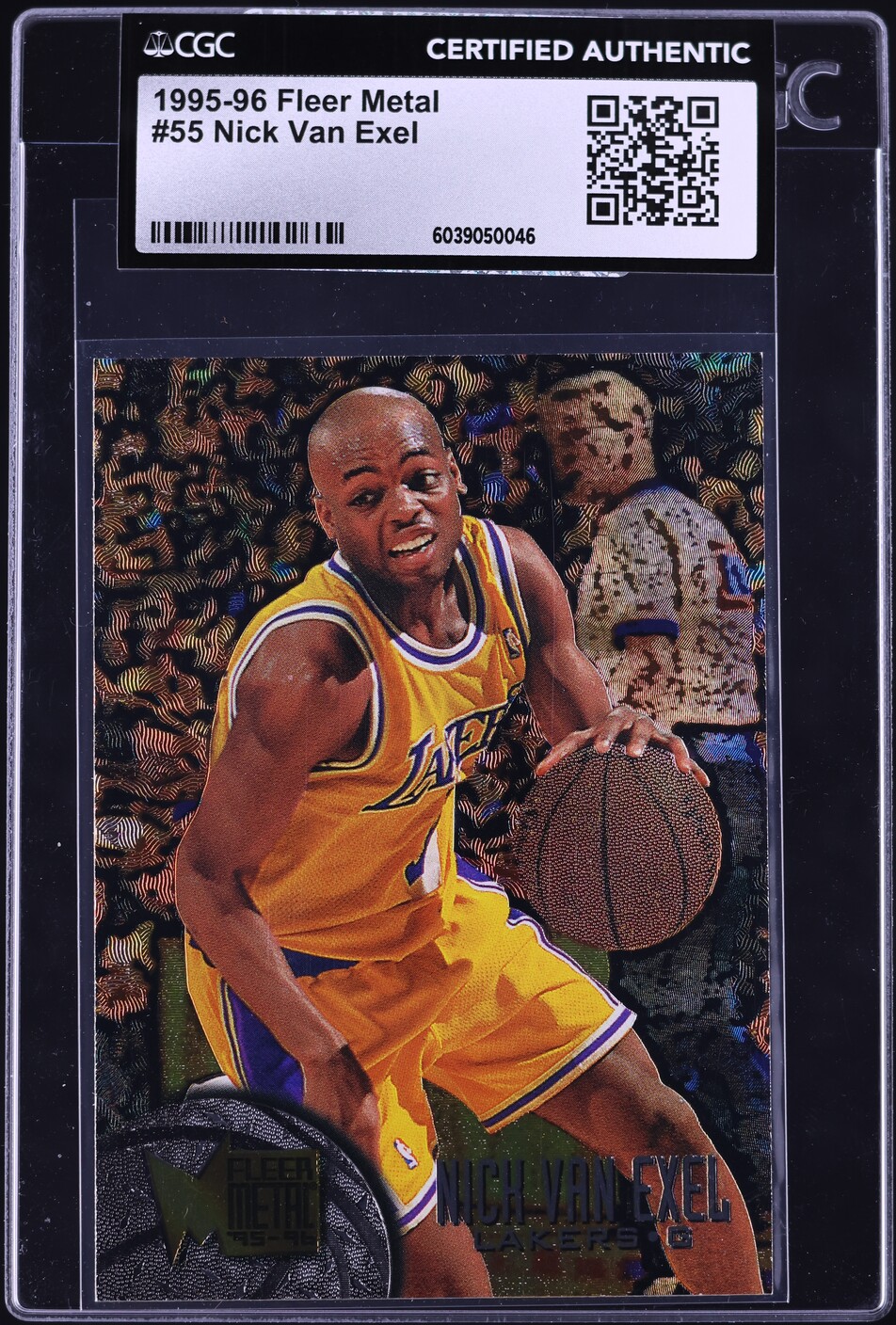 1995 Metal Basketball Nick Van Exel #55 CGC AUTH