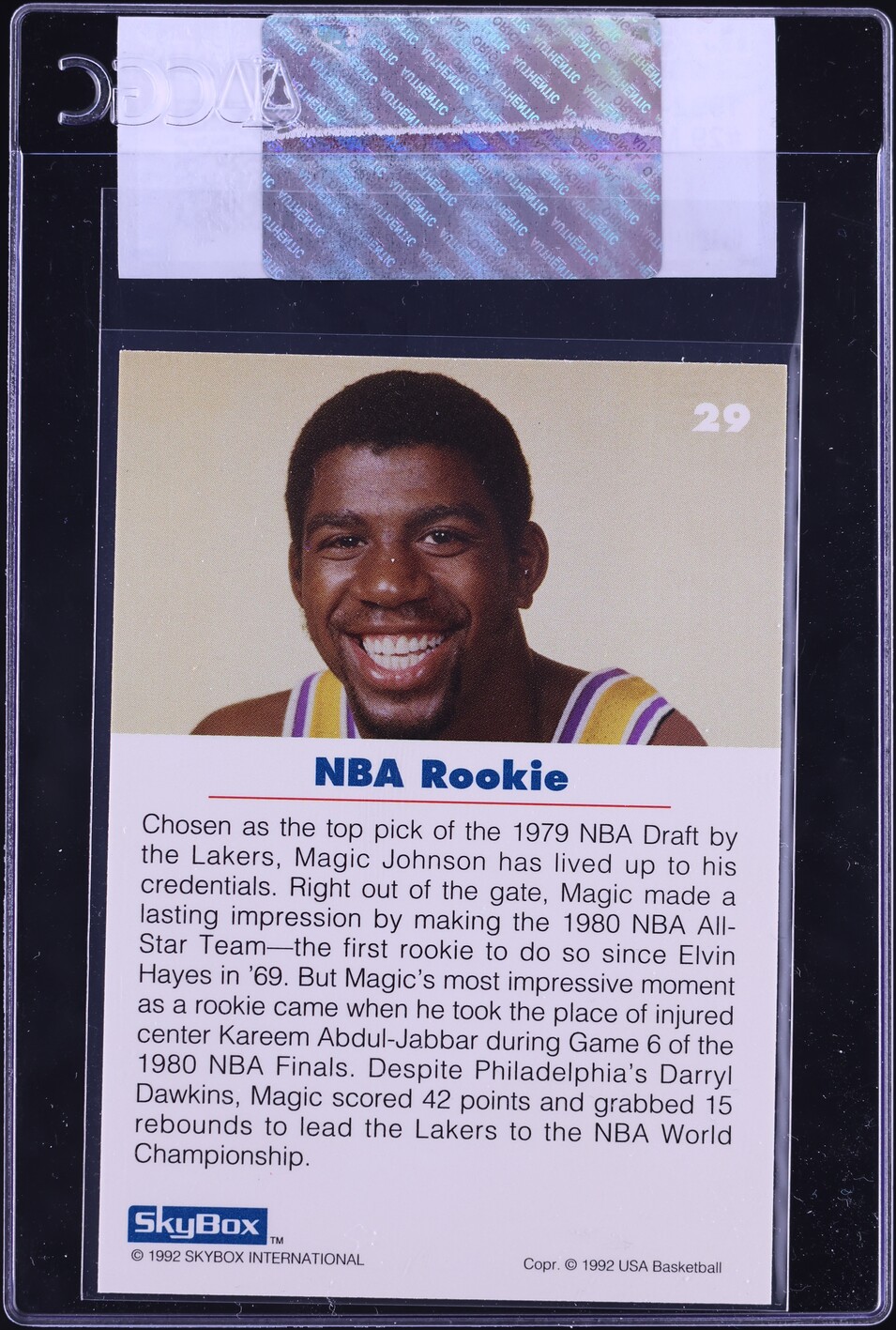 1992 Skybox USA Magic Johnson #29 CGC AUTH