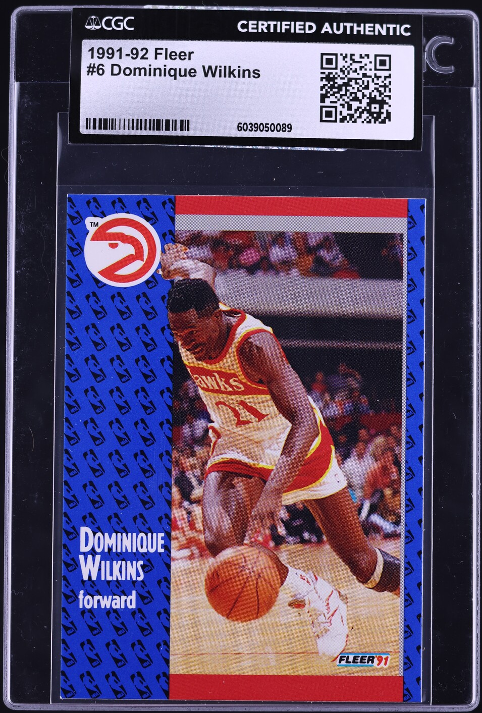 1991 Fleer Basketball Dominique Wilkins #6 CGC AUTH