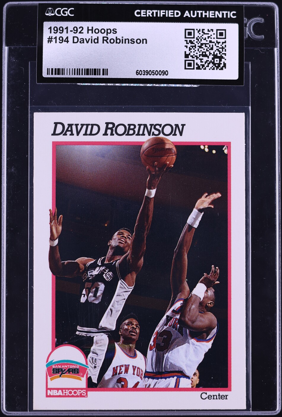 1991 Hoops David Robinson #194 CGC AUTH
