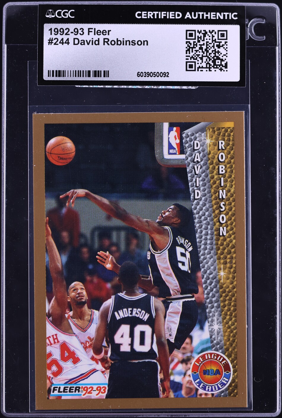 1992 Fleer Basketball David Robinson #244 CGC AUTH