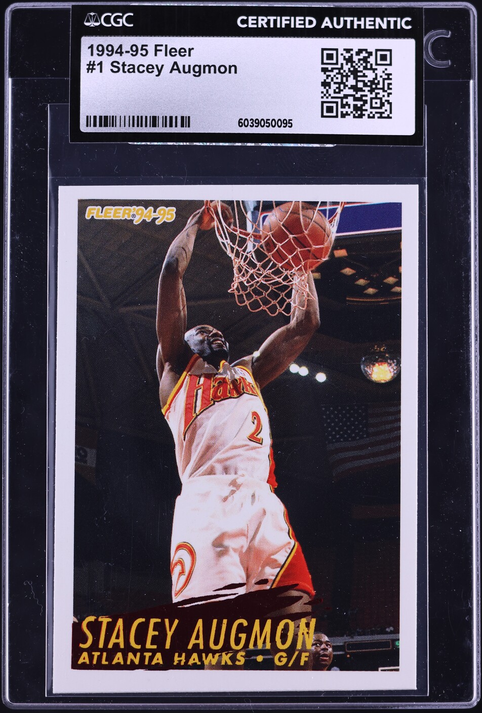1994 Fleer Basketball Stacey Augmon #1 CGC AUTH