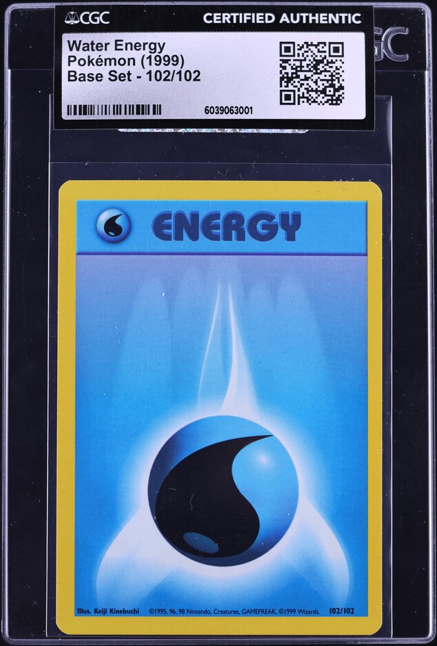 1999 Pokemon Base Set Water Energy #102 CGC 8 NM-MT on Fanatics Collect