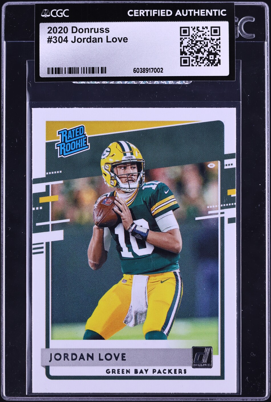 2020 Donruss Football Jordan Love ROOKIE #304 CGC AUTH