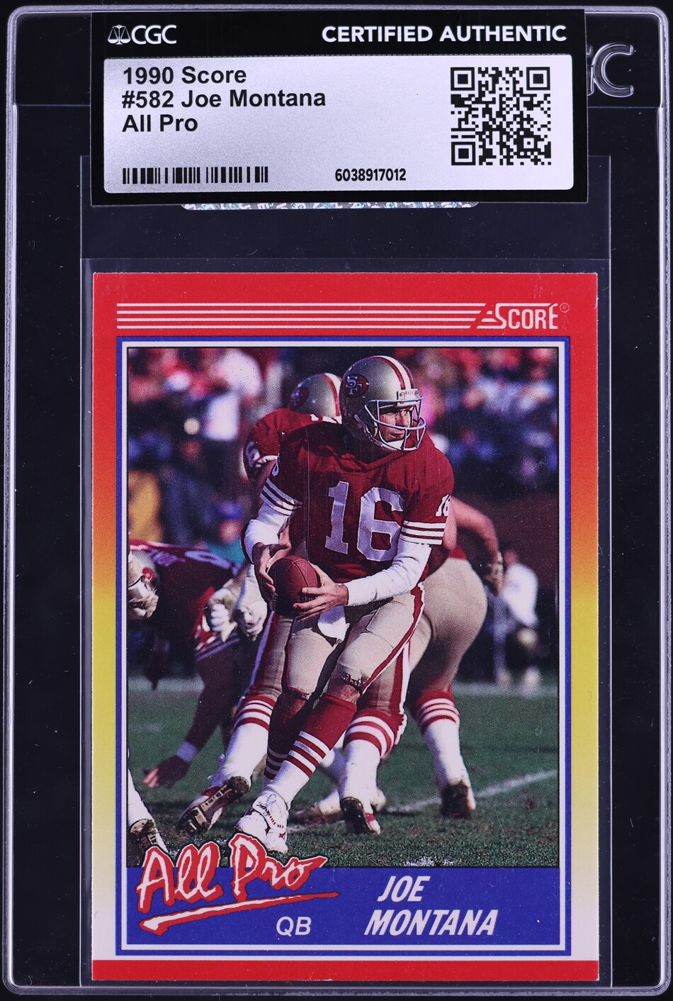 1990 Score All Pro Joe Montana #582 CGC AUTH