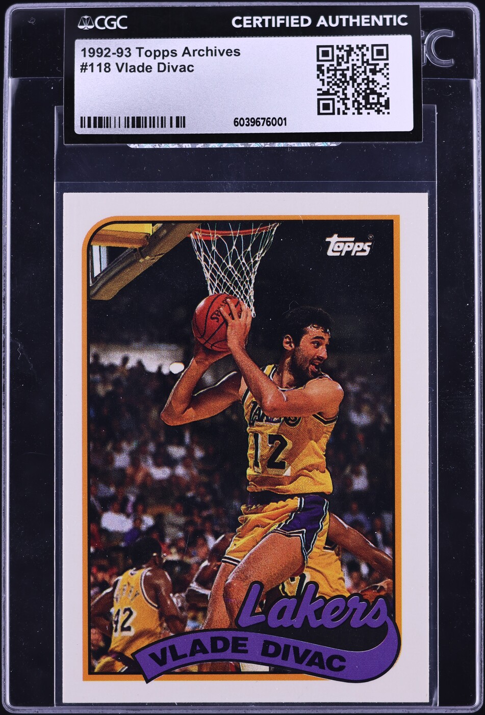 1992 Topps Archives Vlade Divac #118 CGC AUTH