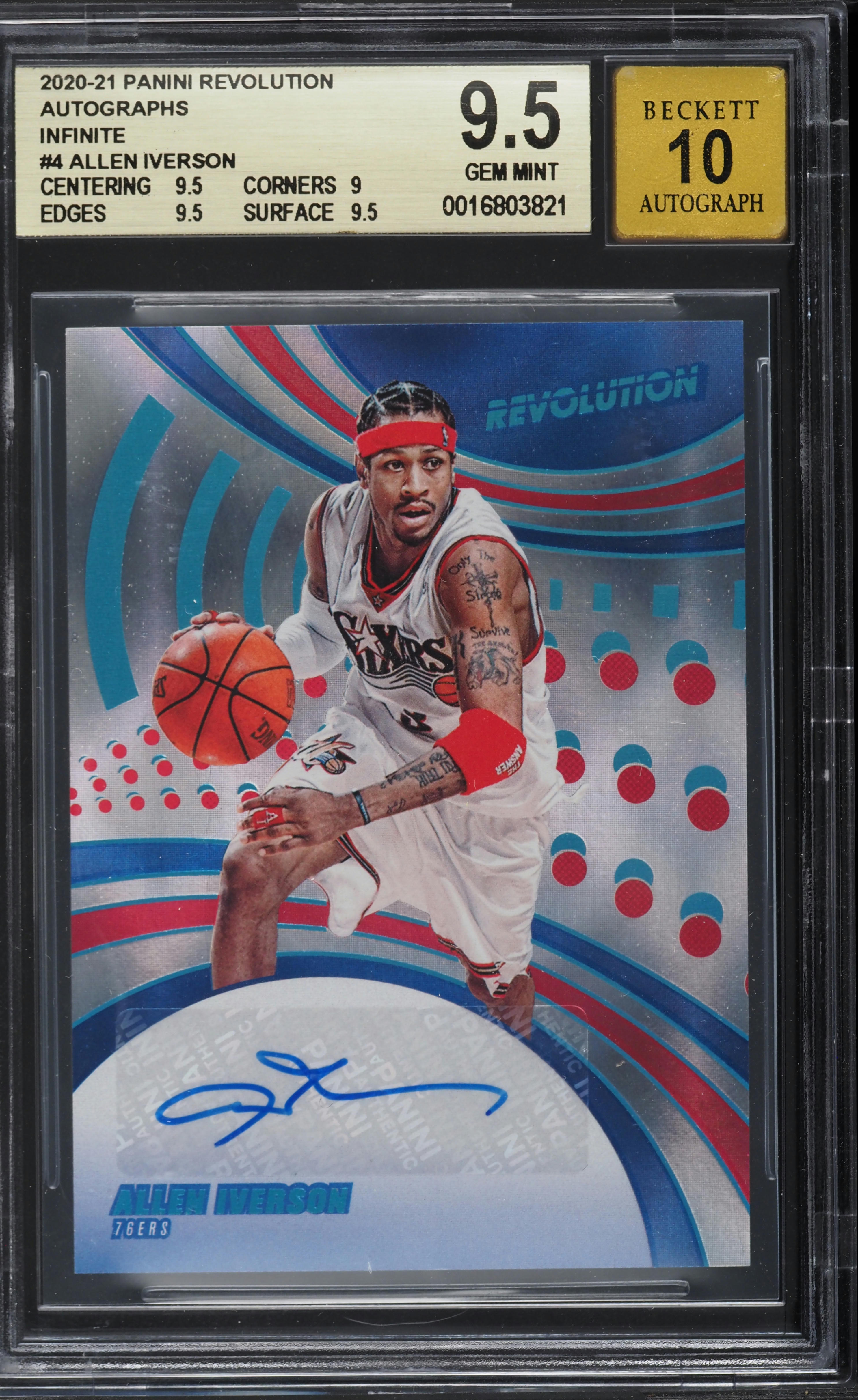 2020 Panini Revolution Infinite Allen Iverson AUTO /25 #AG-AIV BGS 