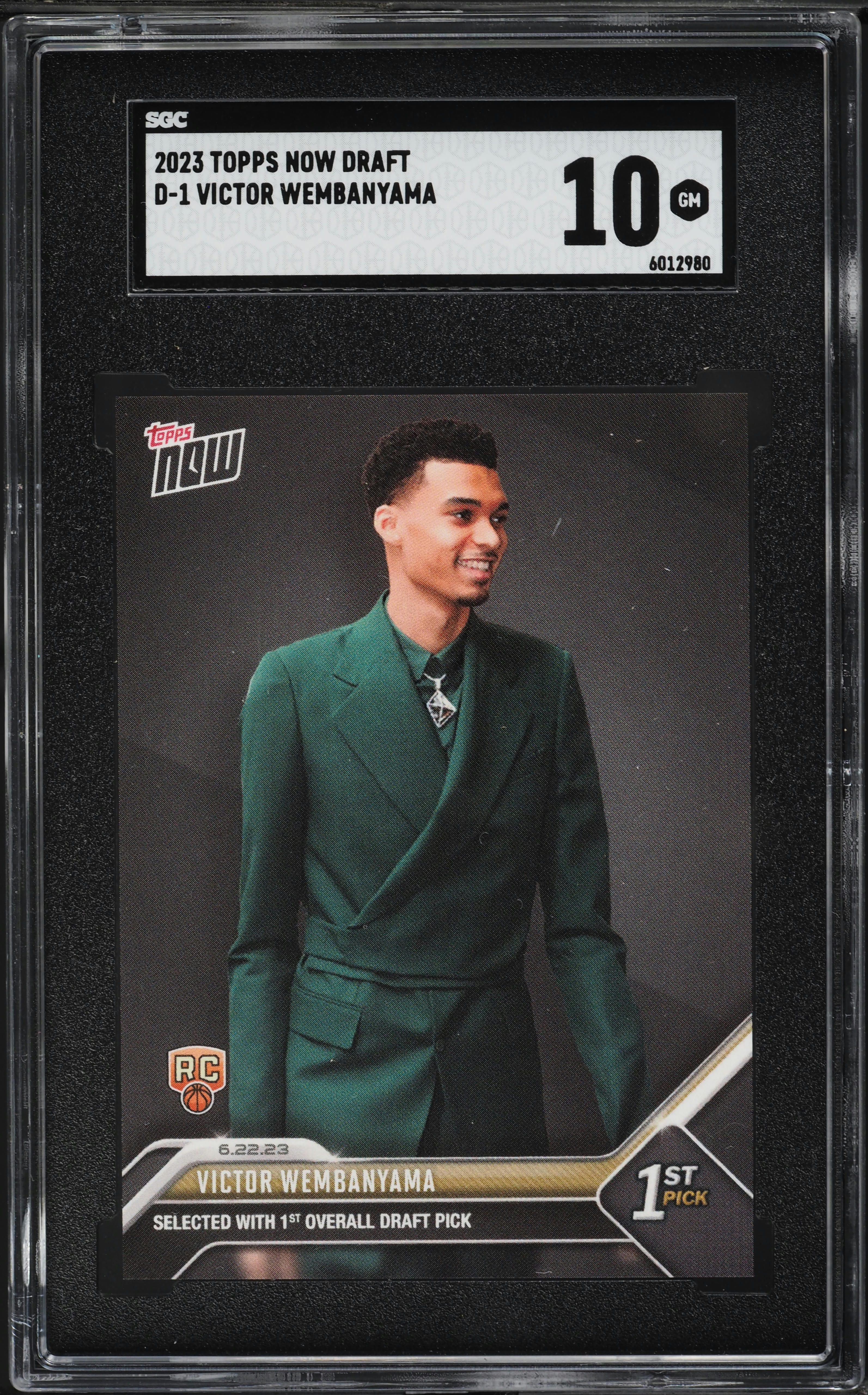 2023 Topps Now Draft Victor Wembanyama ROOKIE #D-1 SGC 10 GEM MINT 