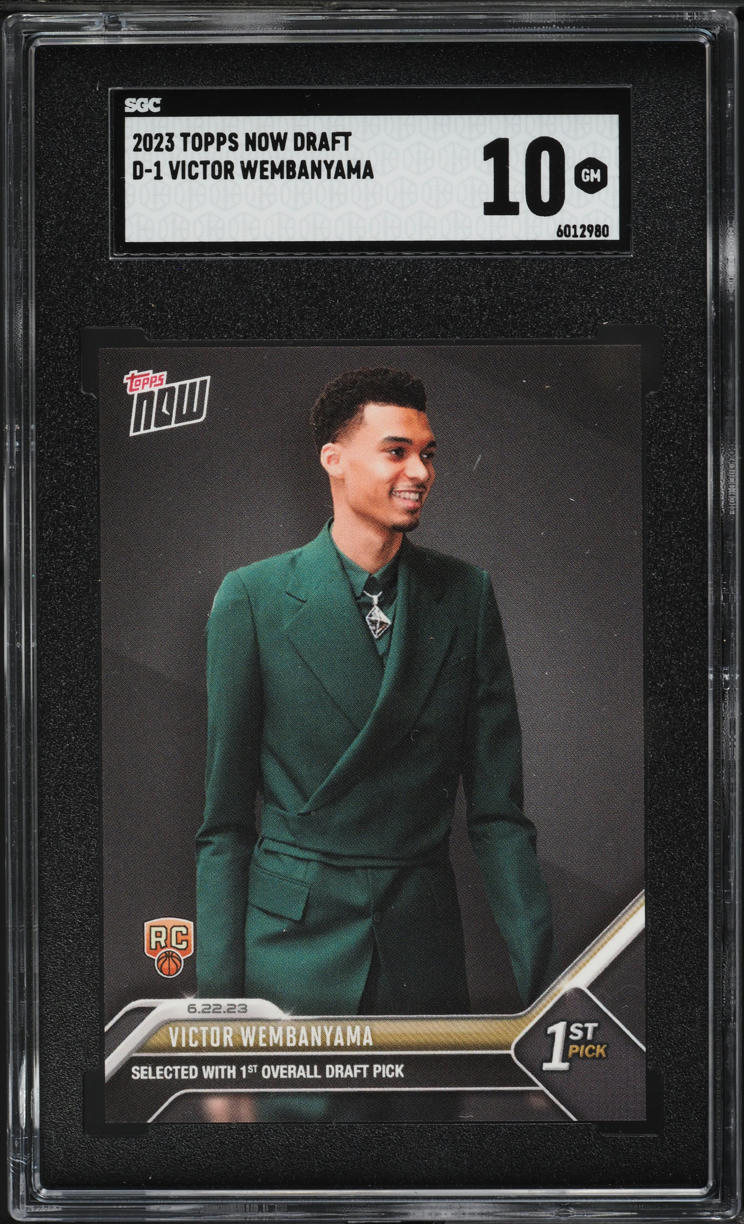 2023 Topps Now Draft Victor Wembanyama ROOKIE #D-1 SGC 10 GEM MINT