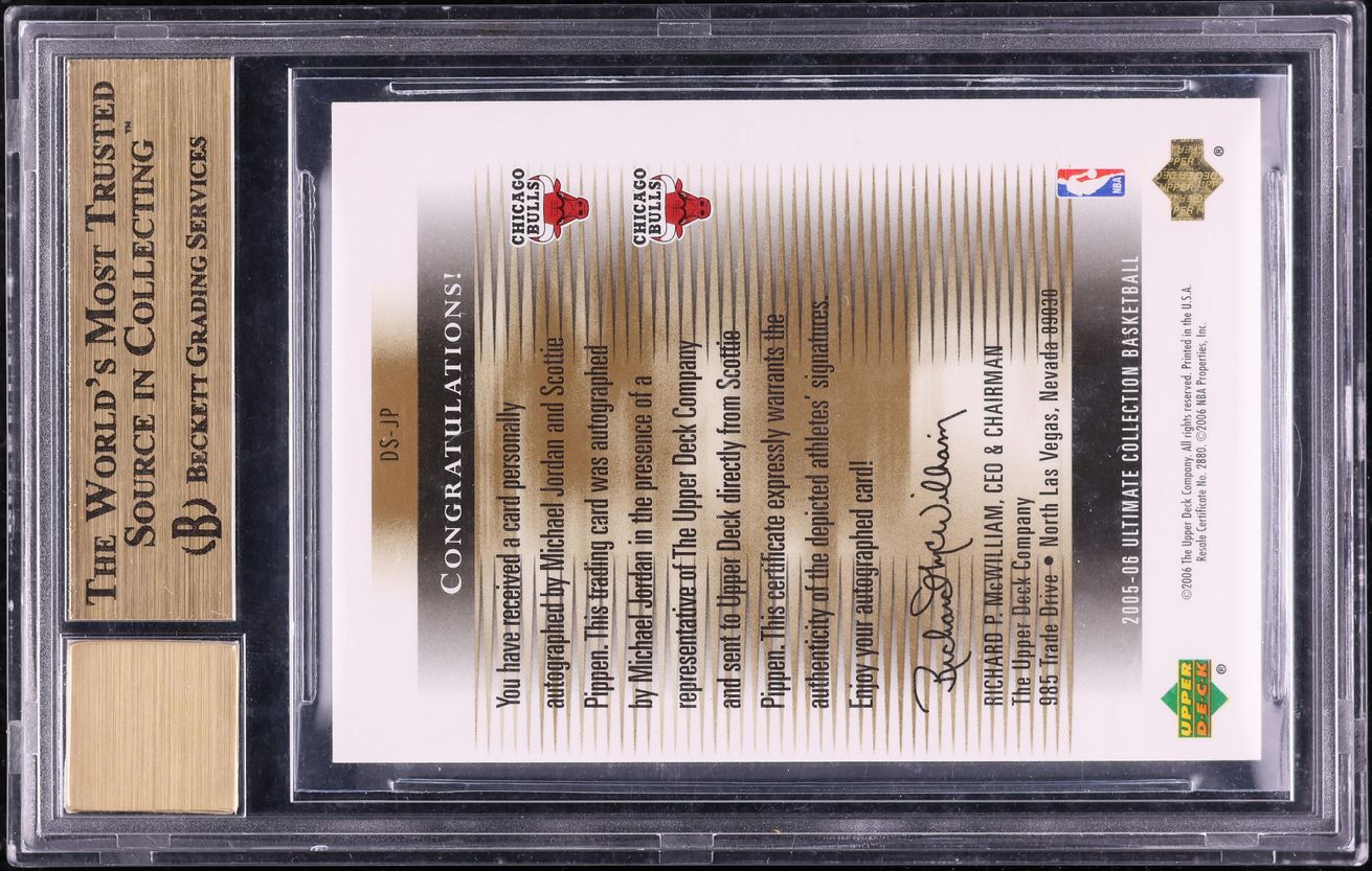 2005 Ultimate Collection Dual Michael Jordan & Scottie Pippen AUTO /25 BGS 9.5