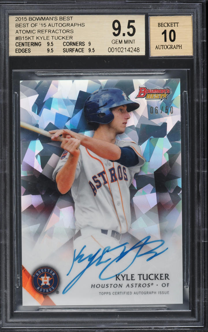 2015 Bowman's Best Of '15 Atomic Refractor Kyle Tucker PROSPECT AUTO /50 BGS 9.5