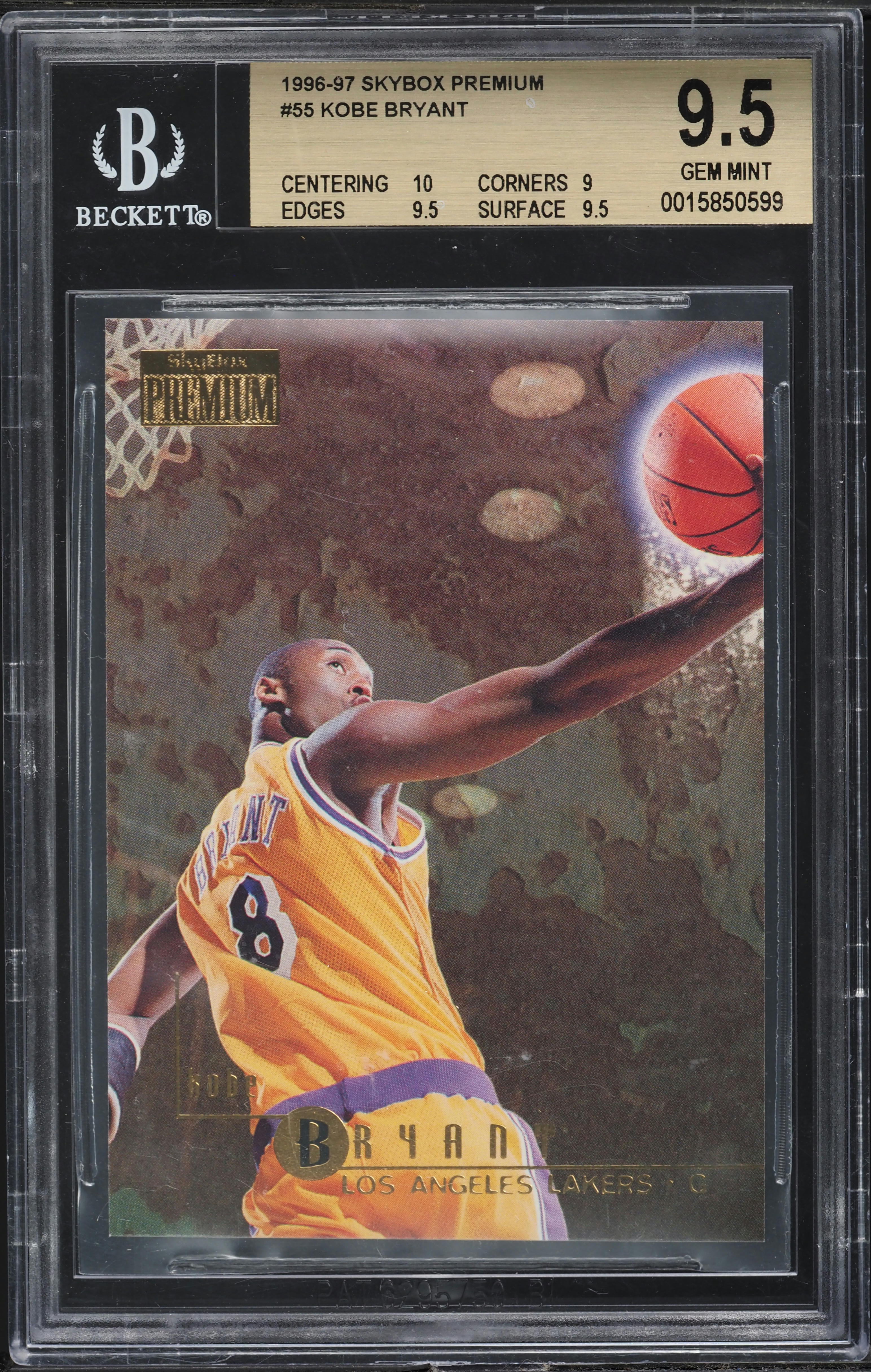 1996 Skybox Premium Kobe Bryant ROOKIE #55 BGS 9.5 GEM MINT on