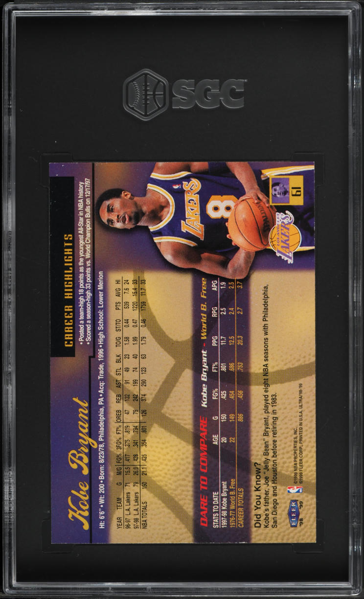 1998 Ultra Basketball Kobe Bryant #61 SGC 8 NM-MT