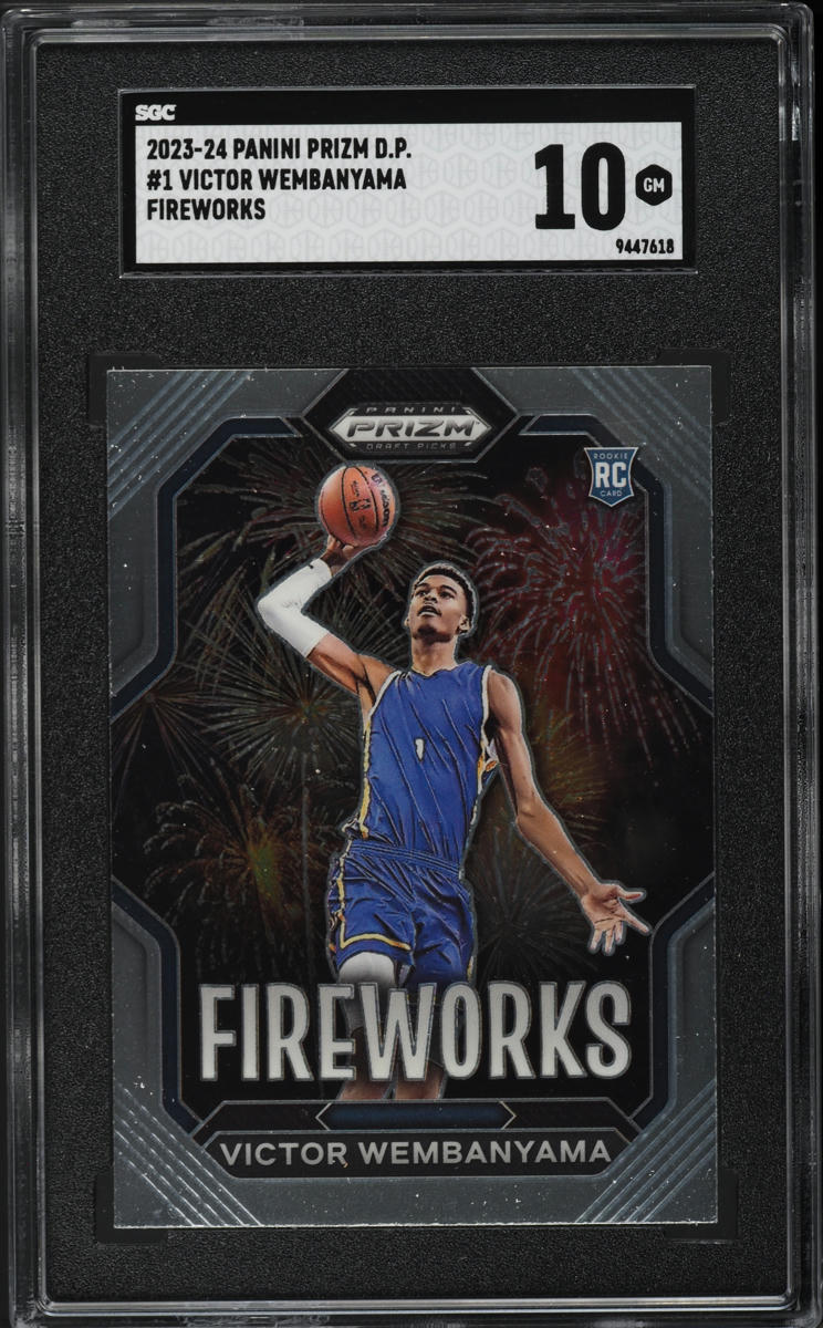 2023 Panini Prizm Draft Picks Fireworks Victor Wembanyama ROOKIE #1 SGC 10 GEM MINT