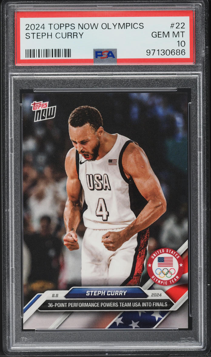 2024 Topps Now Olympic Games Steph Curry #22 PSA 10 GEM MINT