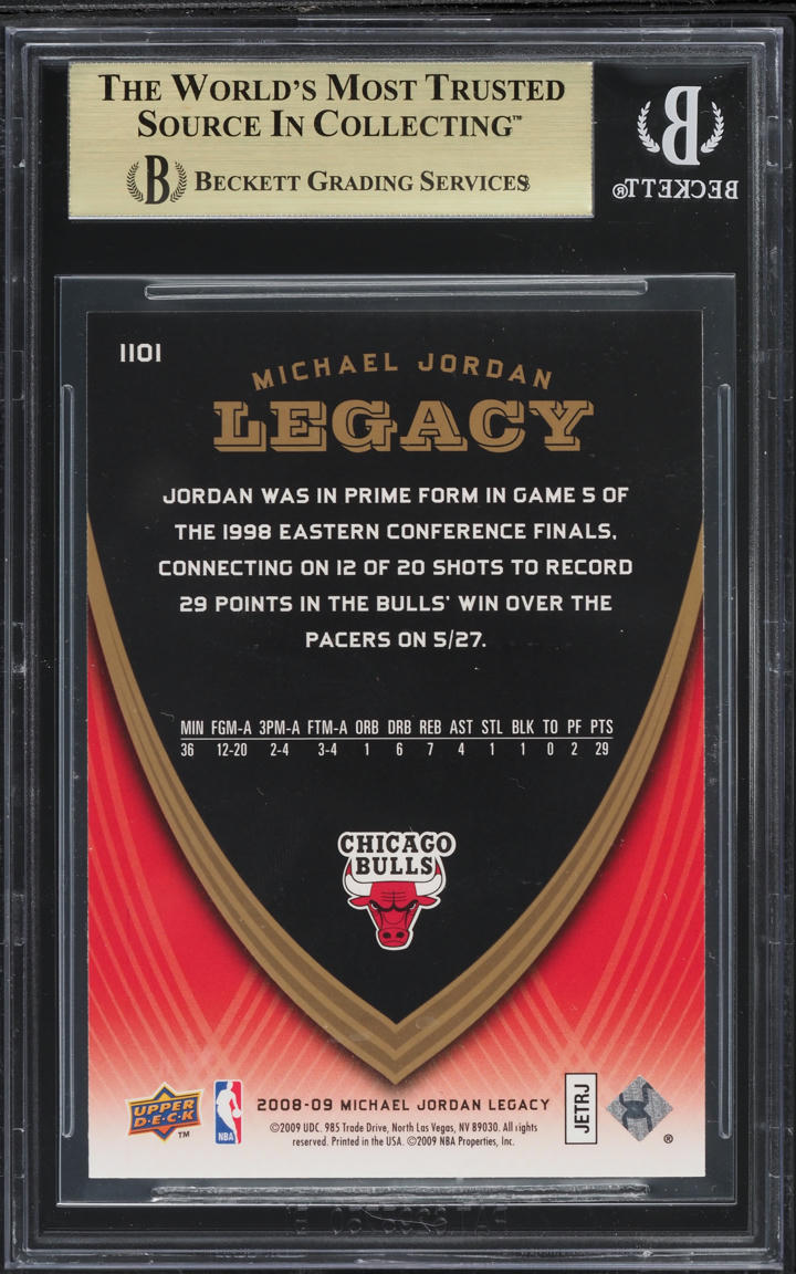 2008 Upper Deck MJ Legacy Collection Michael Jordan #1101 BGS 9.5 GEM MINT