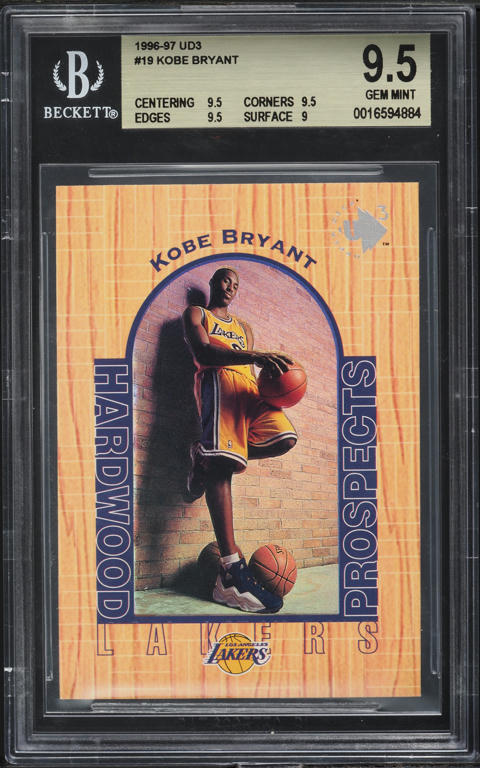 1996 UD3 Hardwood Prospects Kobe Bryant ROOKIE #19 BGS 9.5 GEM
