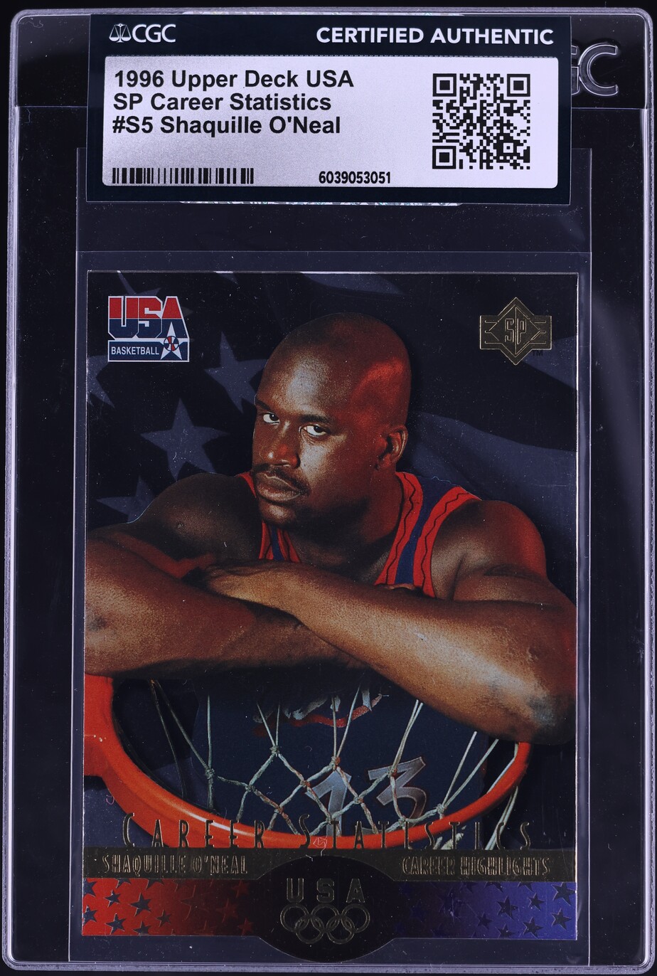 1996 Upper Deck USA Career Statistics Shaquille O'Neal #S5 CGC AUTH