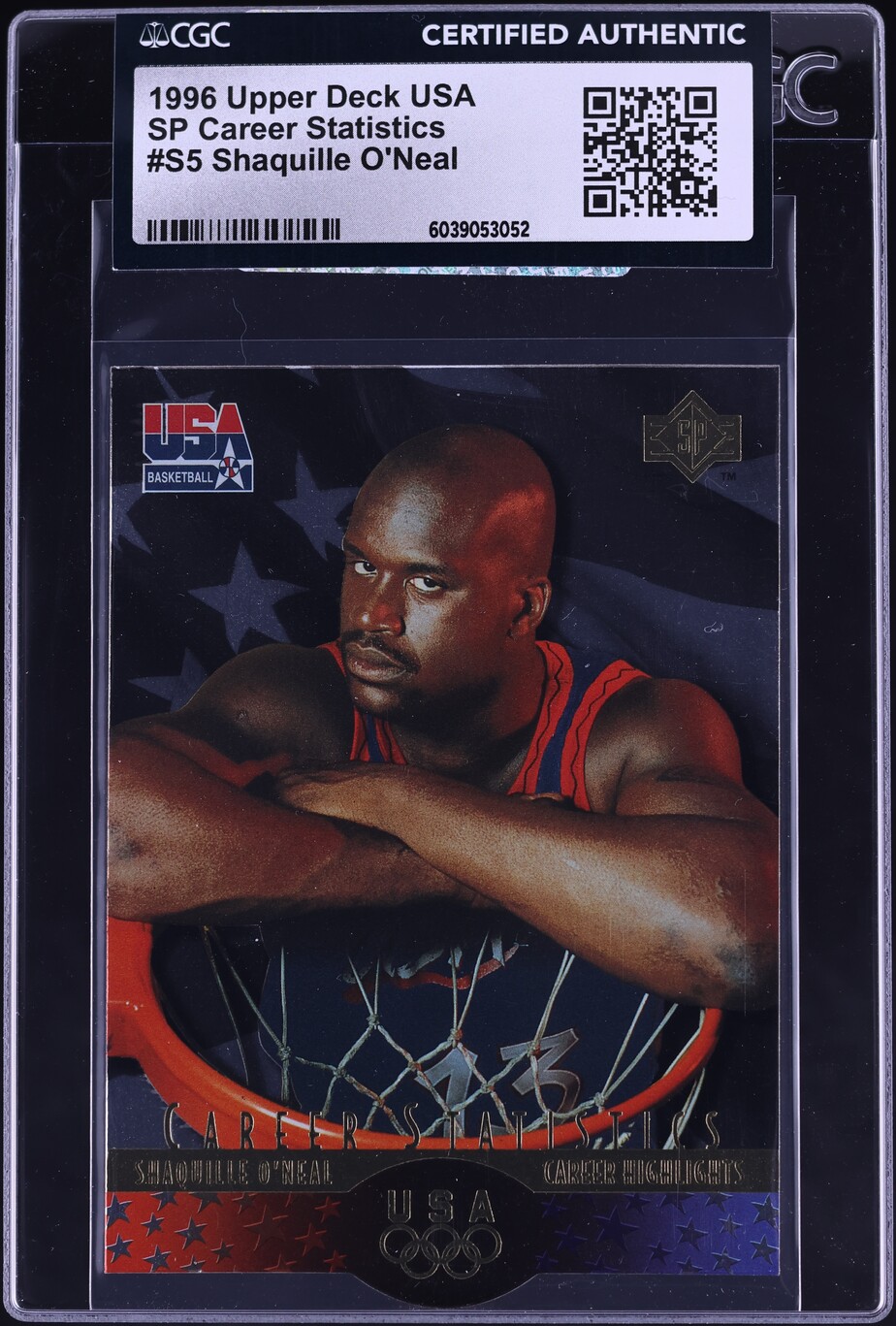 1996 Upper Deck USA Career Statistics Shaquille O'Neal #S5 CGC AUTH