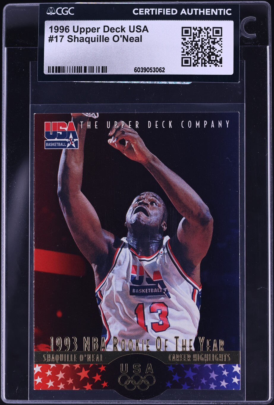 1996 Upper Deck USA Shaquille O'Neal #17 CGC AUTH