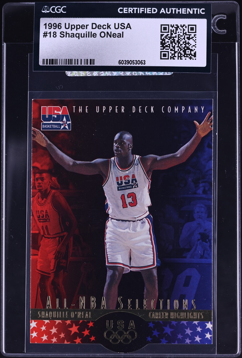 1996 Upper Deck USA Shaquille ONeal #18 CGC AUTH
