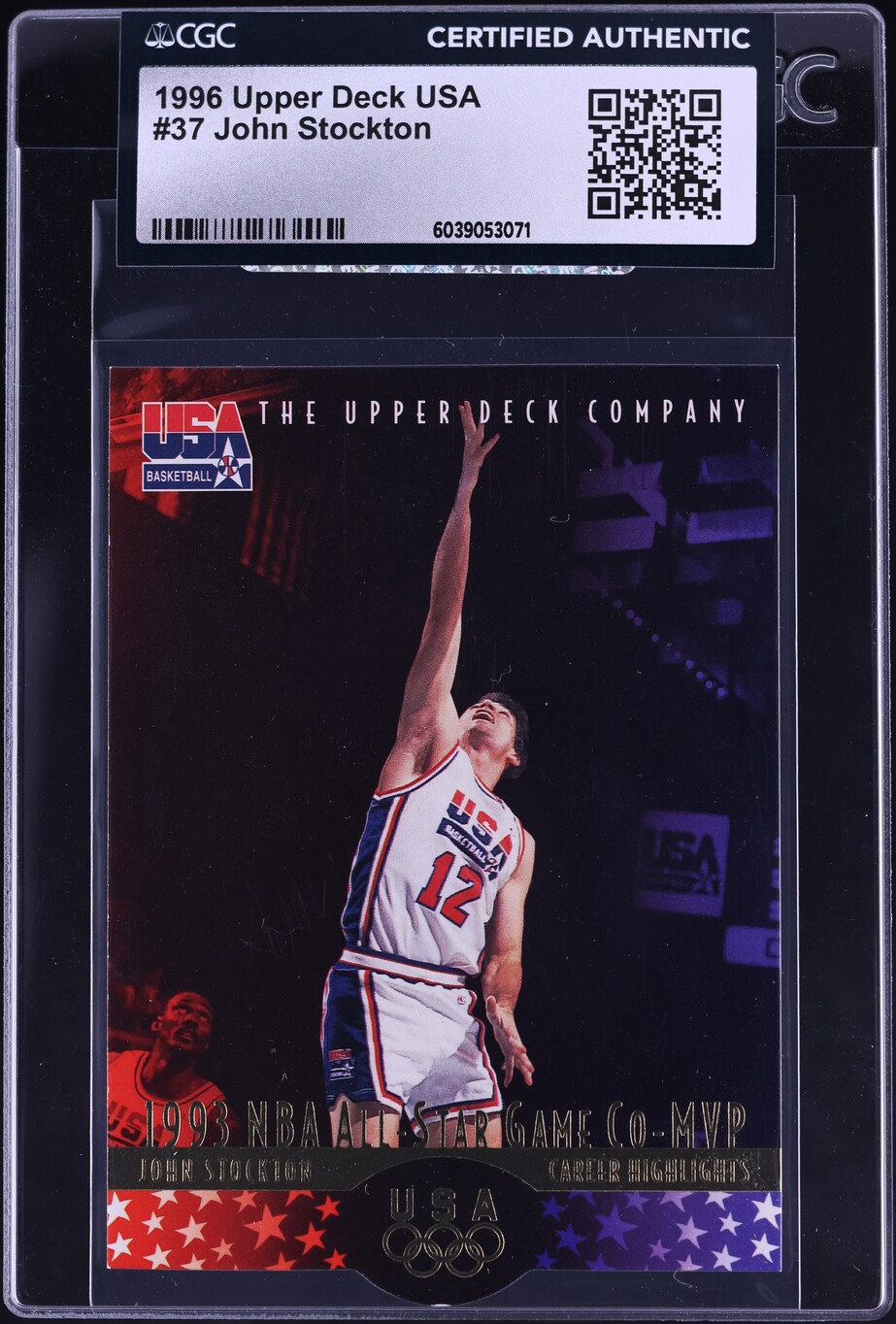 1996 Upper Deck USA John Stockton #37 CGC AUTH