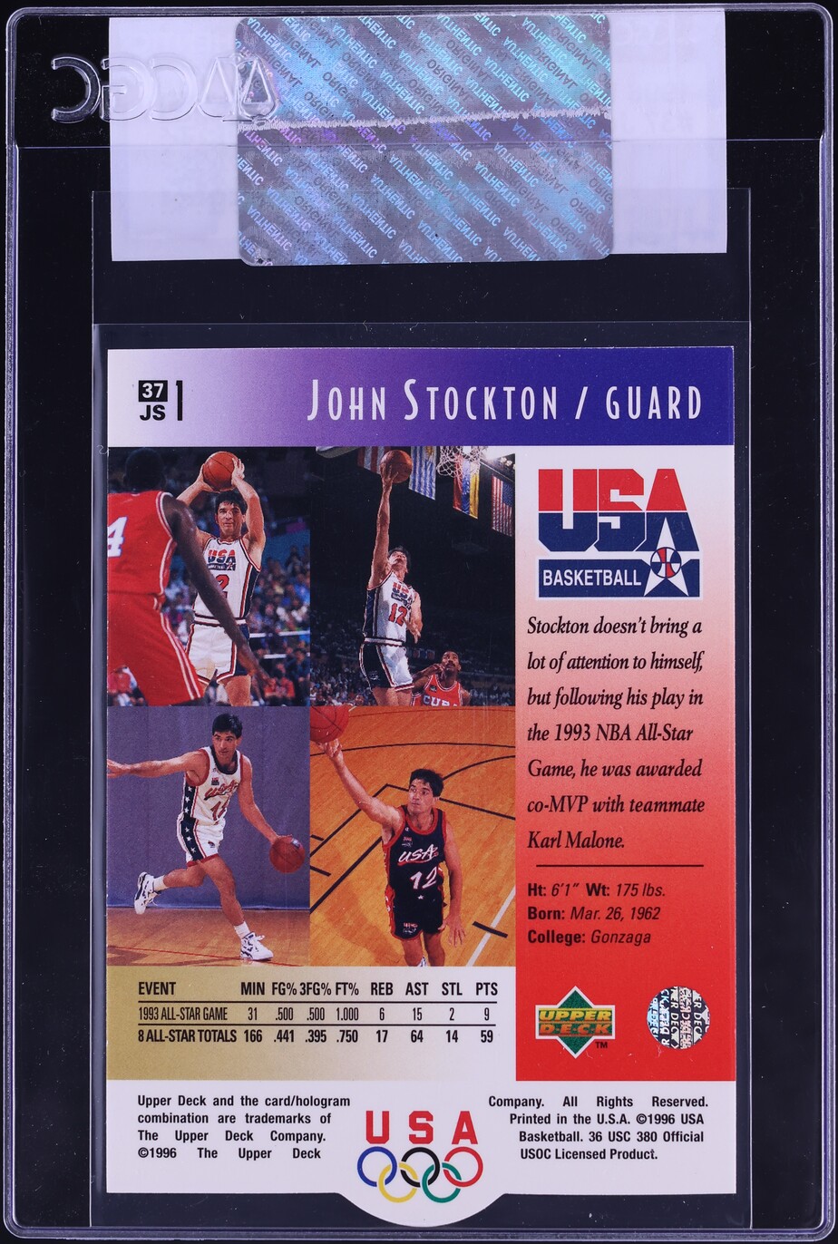 1996 Upper Deck USA John Stockton #37 CGC AUTH