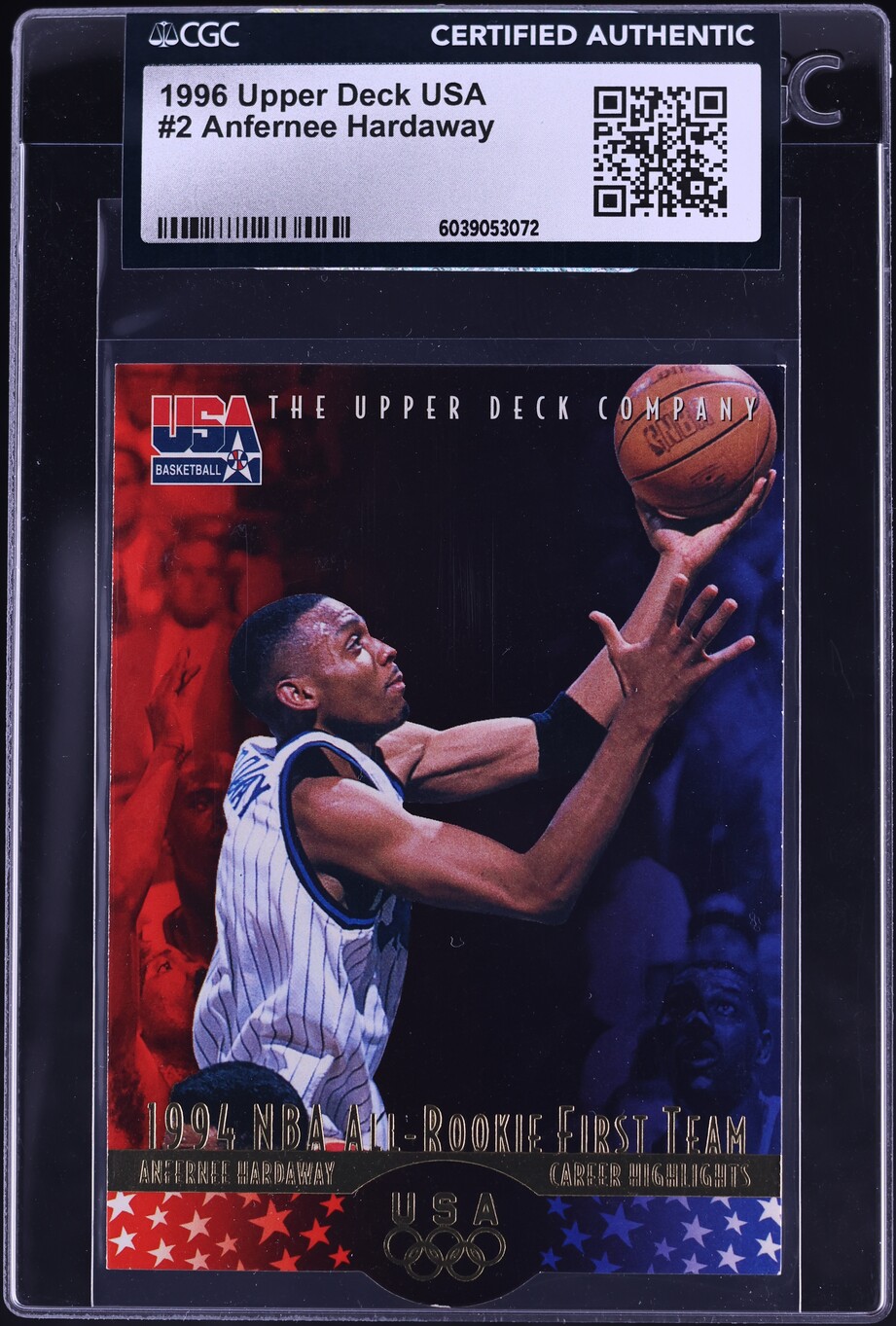 1996 Upper Deck USA Anfernee Hardaway #2 CGC AUTH