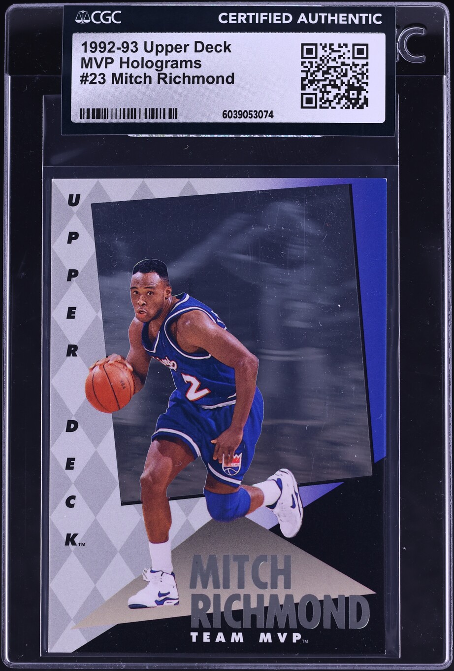 1992 Upper Deck MVP Holograms Mitch Richmond #23 CGC AUTH