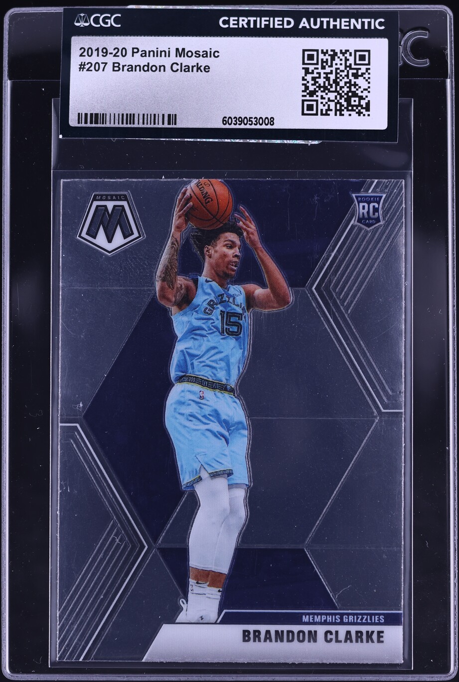 2019 Panini Mosaic Brandon Clarke ROOKIE #207 CGC AUTH