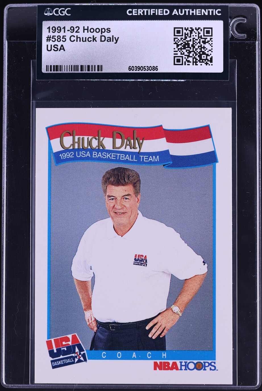 1991 Hoops USA Chuck Daly #585 CGC AUTH