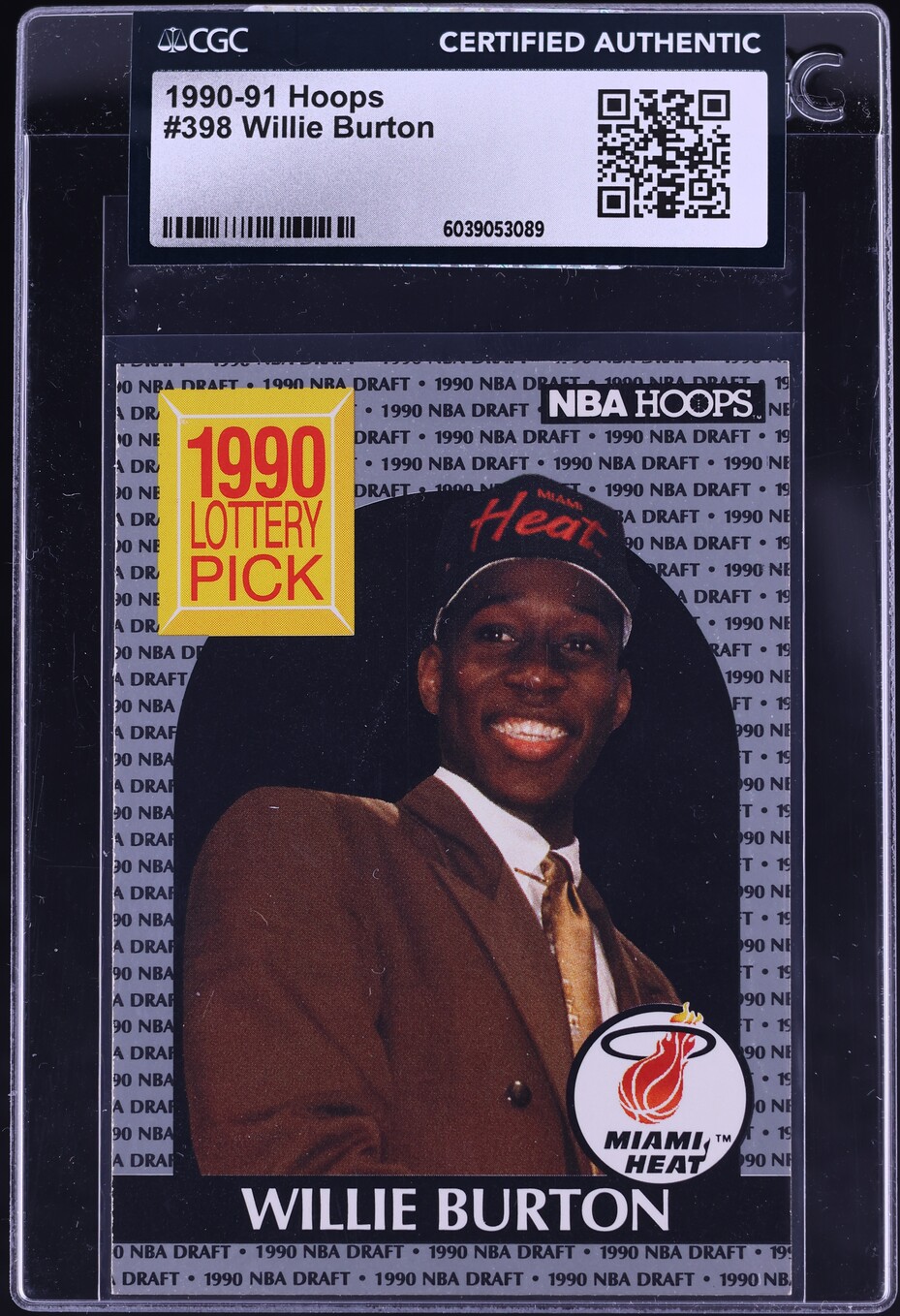 1990 Hoops Willie Burton #398 CGC AUTH