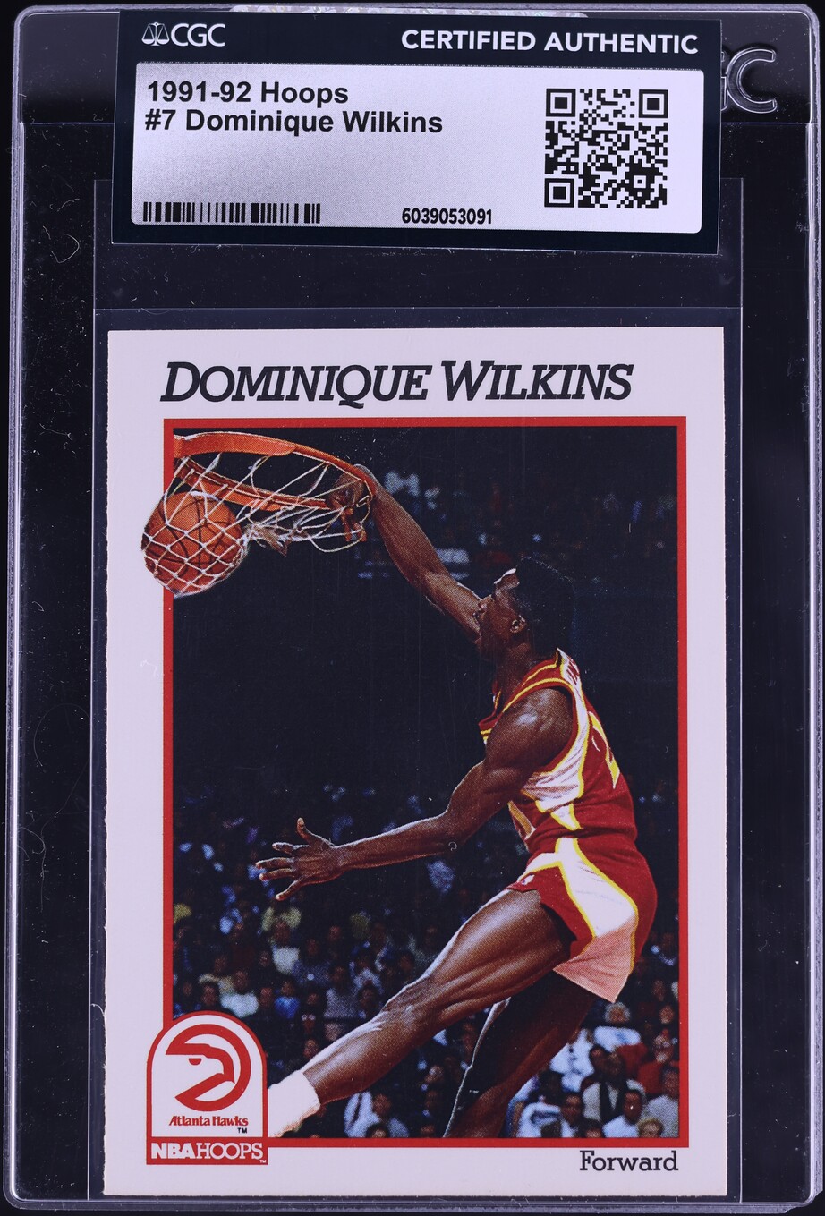 1991 Hoops Dominique Wilkins #7 CGC AUTH