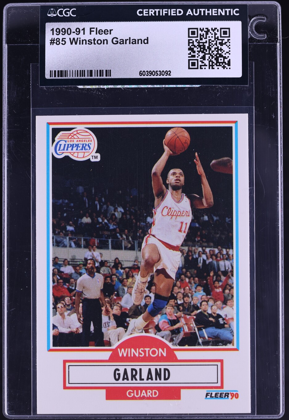 1990 Fleer Basketball Winston Garland #85 CGC AUTH