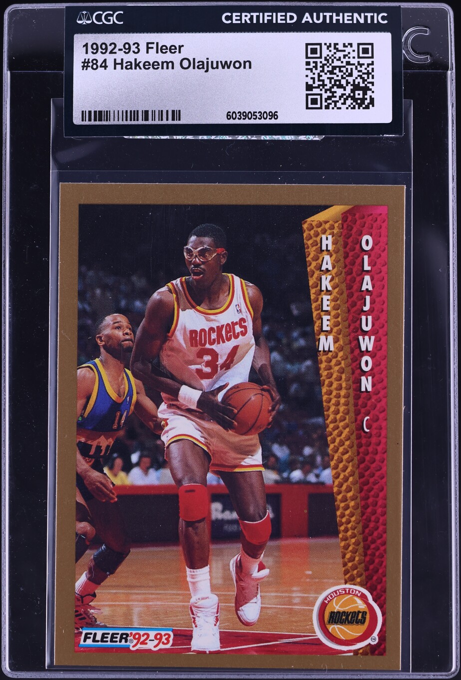1992 Fleer Basketball Hakeem Olajuwon #84 CGC AUTH