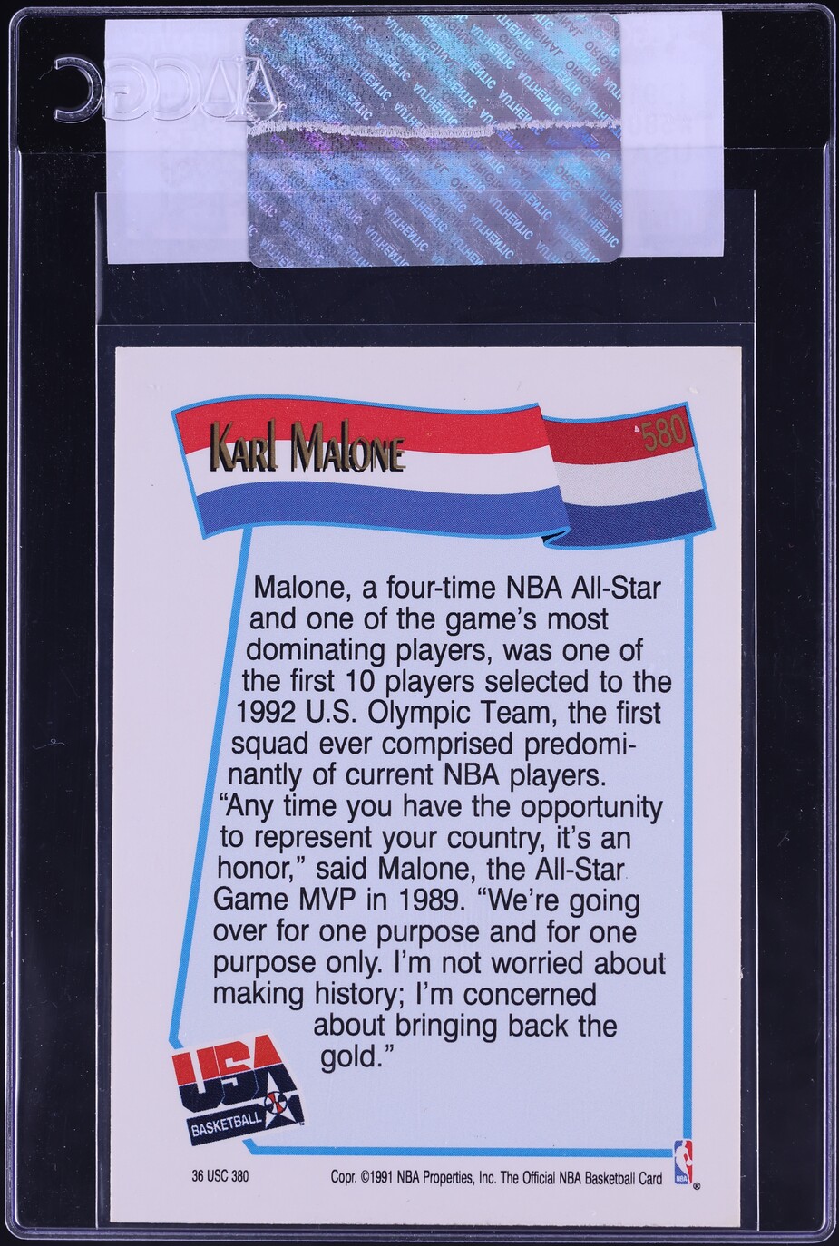 1991 Hoops USA Karl Malone #580 CGC AUTH