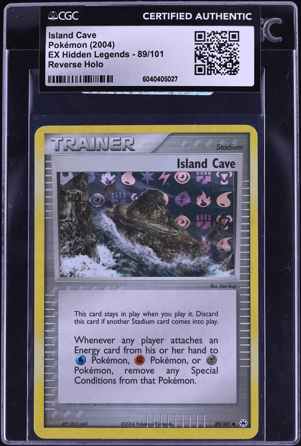 2004 Pokemon EX Hidden Legends Reverse Holo Island Cave #89 CGC AUTH