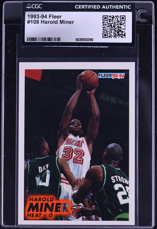 1993 Fleer Basketball Harold Miner #108 CGC AUTH on Fanatics Collect