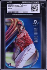 その他 2018 Bowman Platinum SHOHEI OHTANI 2018 Bowman Platinum Blue Shohei Ohtani ROOKIE /150 #34 CGC AUTH